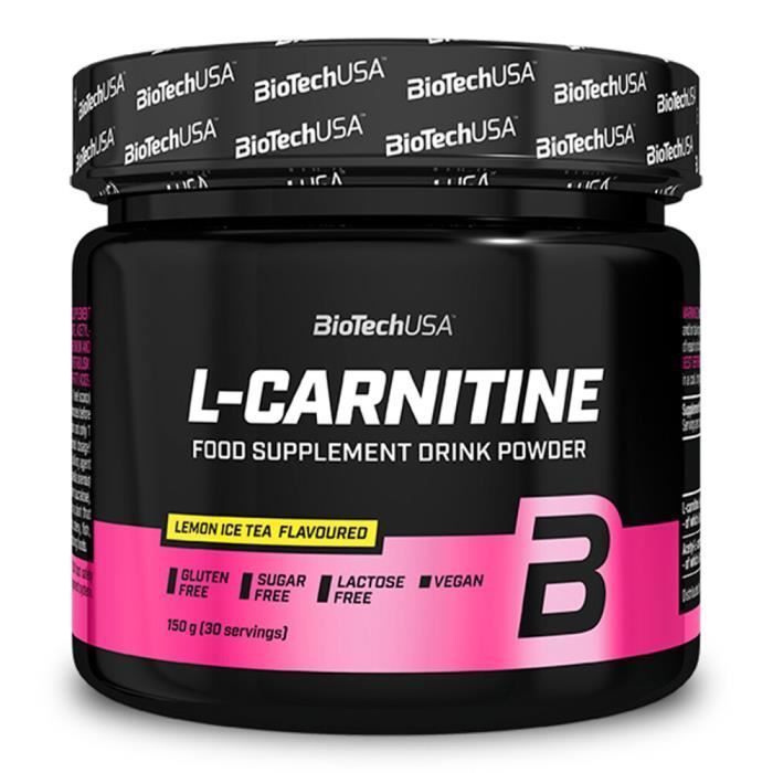 L-Carnitine BioTech USA - L-Carnitine Flavoured Drink Powder - Lemon Ice Tea 150g