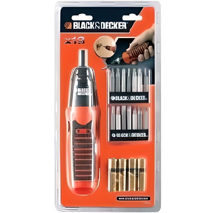 Visseuse - BLACK + DECKER - 18V - Sans fil - 100 Nm - 19 accessoires inclus