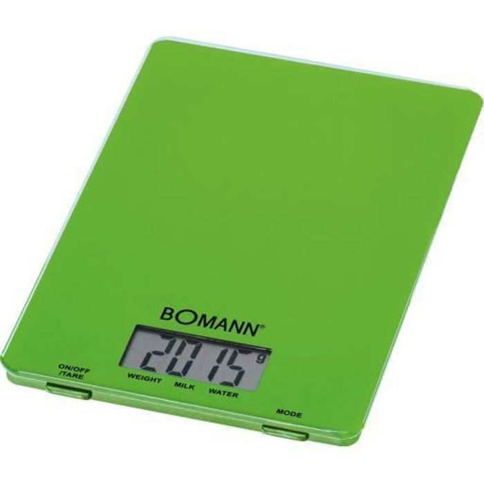 Balance de cuisine électronique BOMANN - Vert - Précision 1g - Portée 5kg - Arrêt automatique