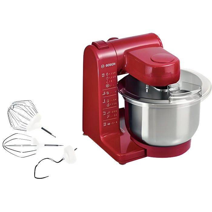 Robot cuiseur multifonctionnel - Bosch MUM44R1 - Rouge - 500W - Fonction turbo et cuisson à la vapeur
