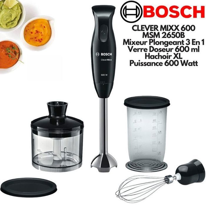 Mixeur à main Bosch CleverMixx MSM2650B 600W noir-anthracite
