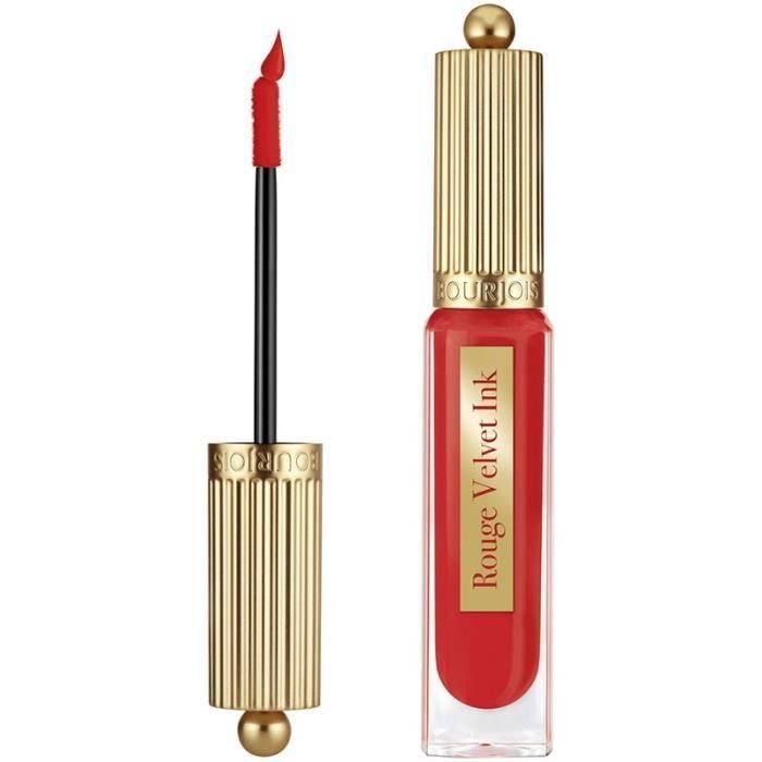 Bourjois - Velvet Ink encre à lèvres,Rouge à lèvres - BOURJOIS - Velvet Ink - Couleur 08 COQUELIC HOT - Fini mat - Tenue 24h