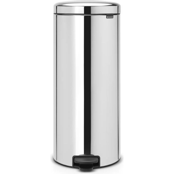 BRABANTIA Poubelle à pédale New Icon 30 L gris brillant