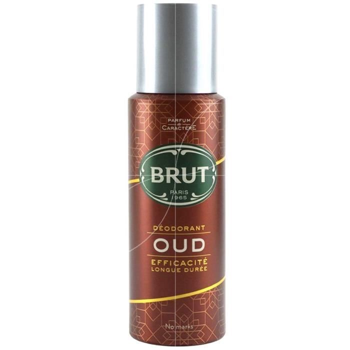 Déodorant spray - BRUT - Oud - 200ml - Protection longue durée - Parfum boisé masculin