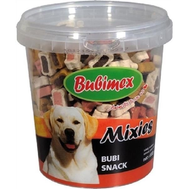 Friandises pour Chiens - BUBI - Snack Mixies - Pot de 500 g - Saveurs variées - Peu caloriques