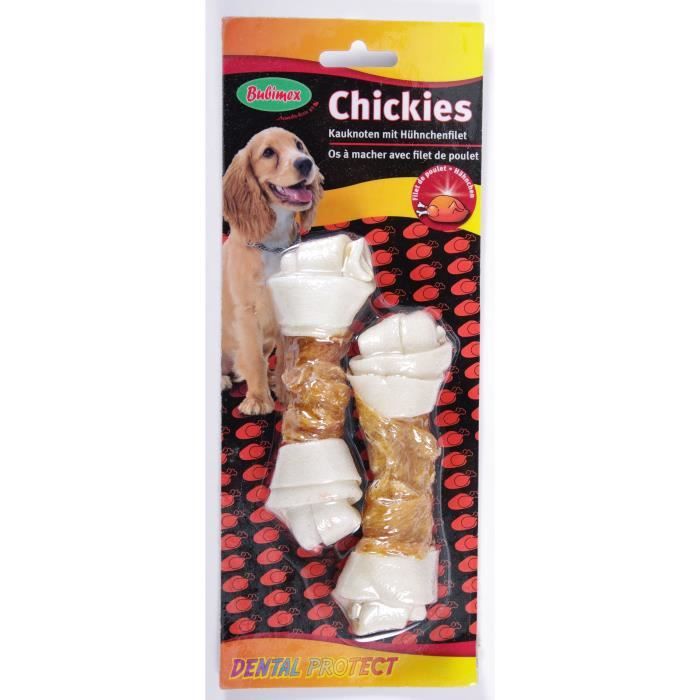 Friandise - BUBIMEX - Lot de 2 os peau de buffle - Taille moyenne - Pour chien - À mâcher