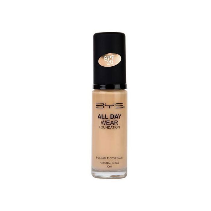Fond de teint - ALL DAY WEAR - NATURAL BEIGE - FPS 20 - 30 ml - Tous types de peau