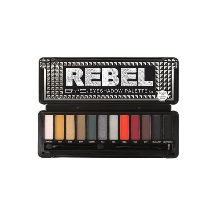 Palette de Fards à Paupières - BYS - REBEL EYESHADOW TIN 12 PIECE - 12 Couleurs - Pigmentée - Miroir Inclus
