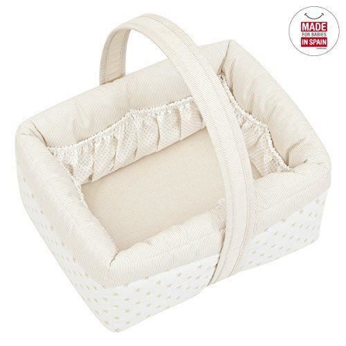 Corbeille Matelassée - CAMBRASS - Star Beige - 30x26x30 cm - 8 poches intérieures - Souple
