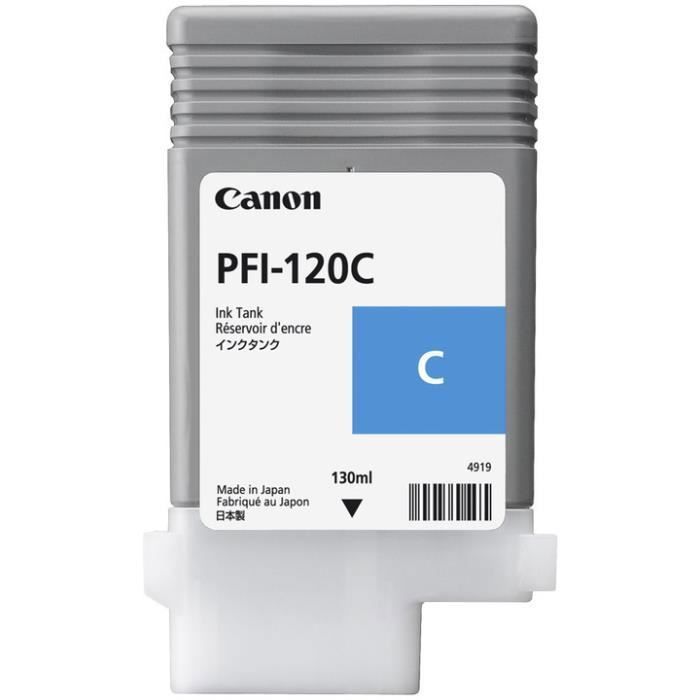 Cartouche d'encre Canon PFI-120C Cyan 130 ml - Jet d'encre - Pack de 1