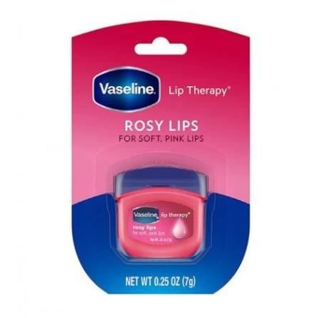Baume à lèvres - Vaseline - ROSY LIPS - 7g - Hydratation intense - Teinte rosée - Protection durable