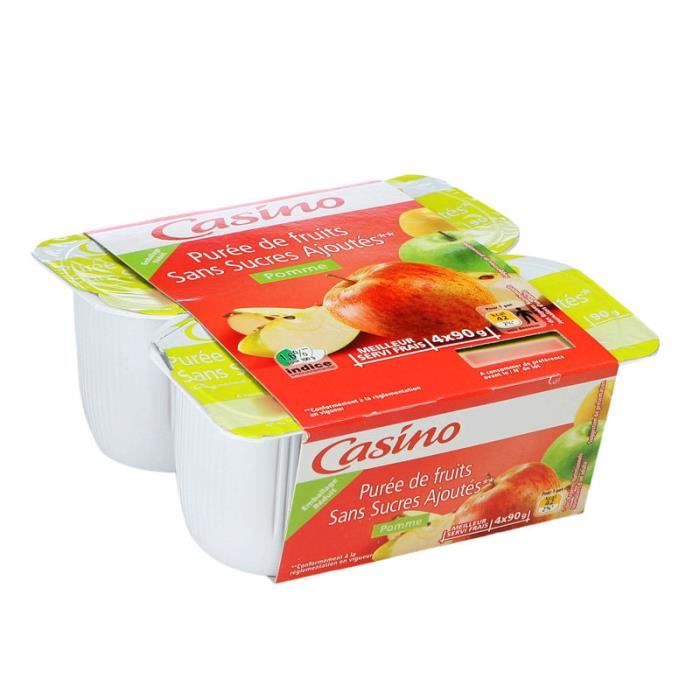 Lot de 4 Compotes pomme sans sucre ajouté - 90g