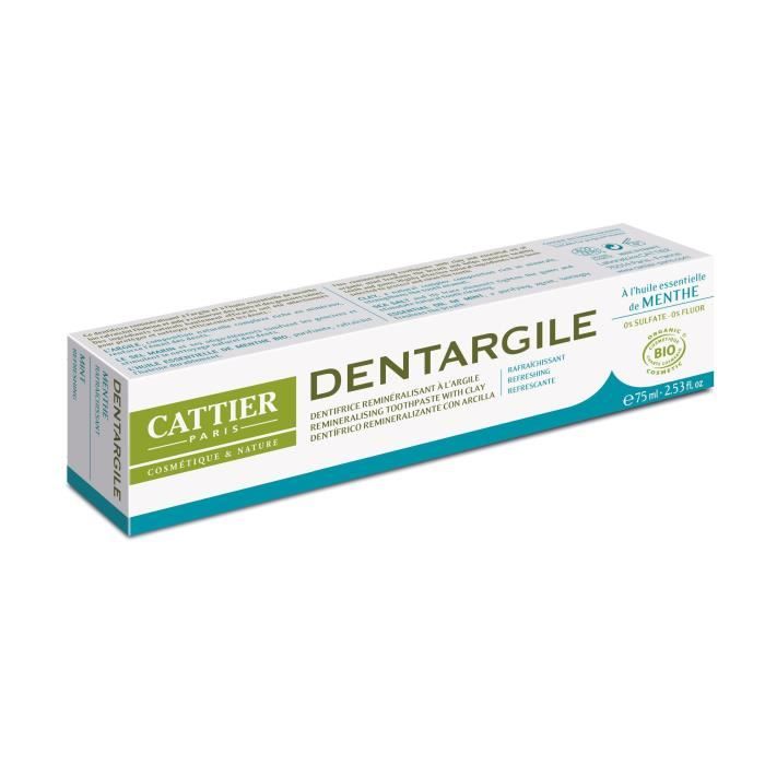 Cattier Dentifrice Dentargile Menthe 75ml