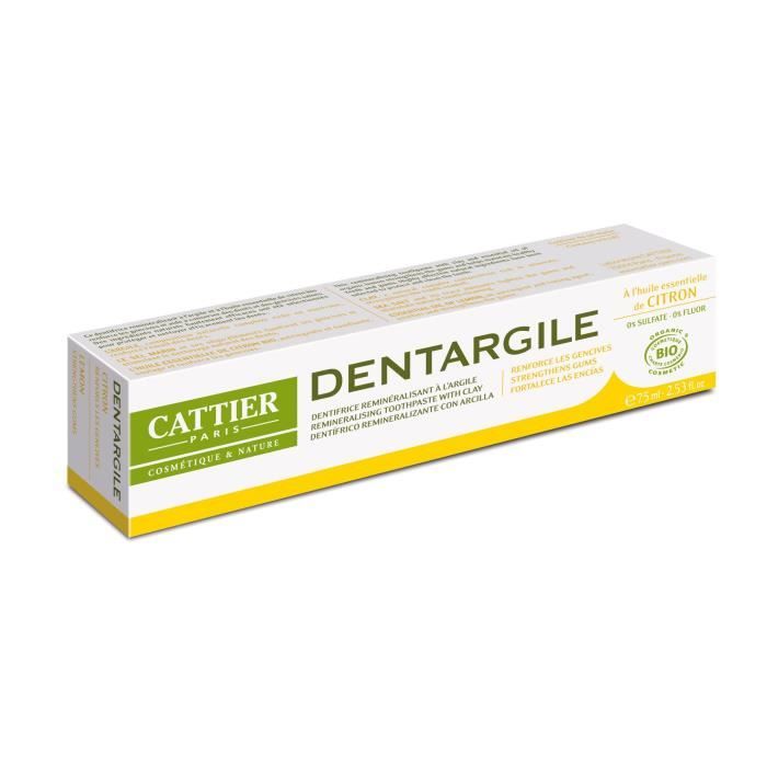 Cattier Dentifrice Dentargile Citron 75ml