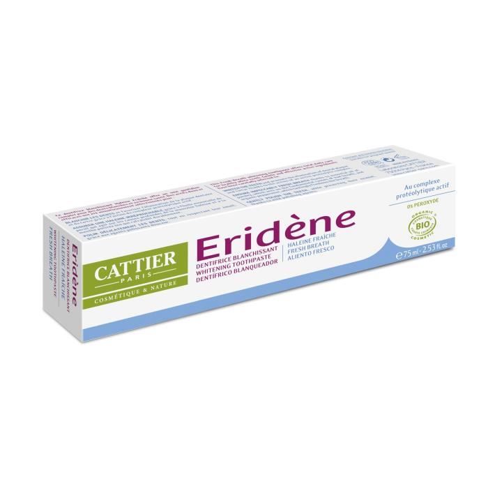 Dentifrice - CATTIER - Eridène - Haleine Fraîche - 75ml - Sans Parabène