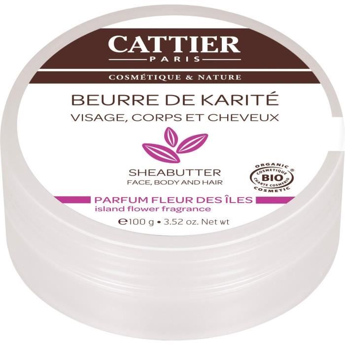 Cattier Beurre de Karité Parfum Fleur des Iles 100g