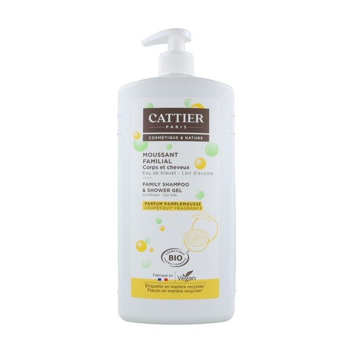 Moussant Familial - Cattier - 1L - Sans savon - Hydratant - Adoucissant