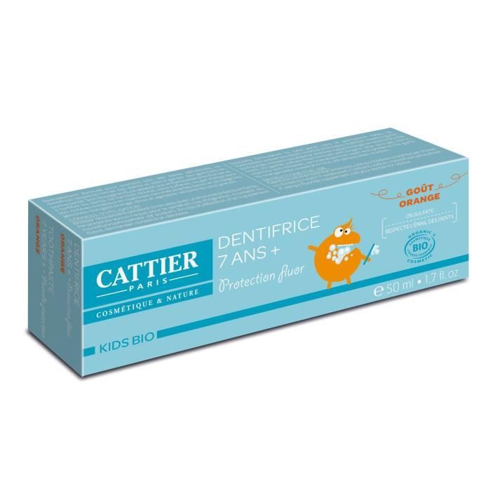 Dentifrice Enfant - CATTIER - Goût Orange - 50ml - Bio - Sans conservateur