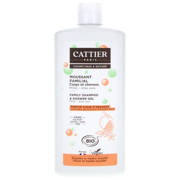 Moussant Familial - CATTIER - Millet Aloe Vera - 500ml - Sans sulfate - Corps et cheveux