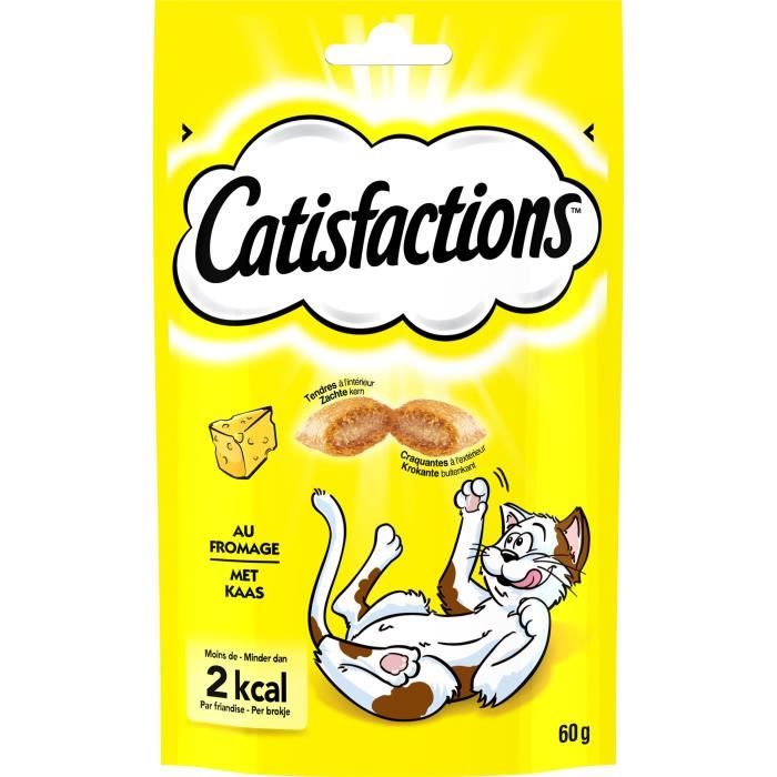 Friandises au fromage - CATISFACTIONS - 60 g - Croustillantes - Moins de 2 kcal - Pour chat et chaton