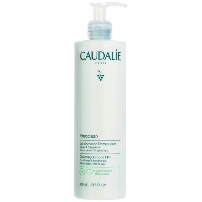 Démaquillant - Caudalie - Vinoclean Lait d'Amande - 400 ml - Sans alcool - Tous types de peau
