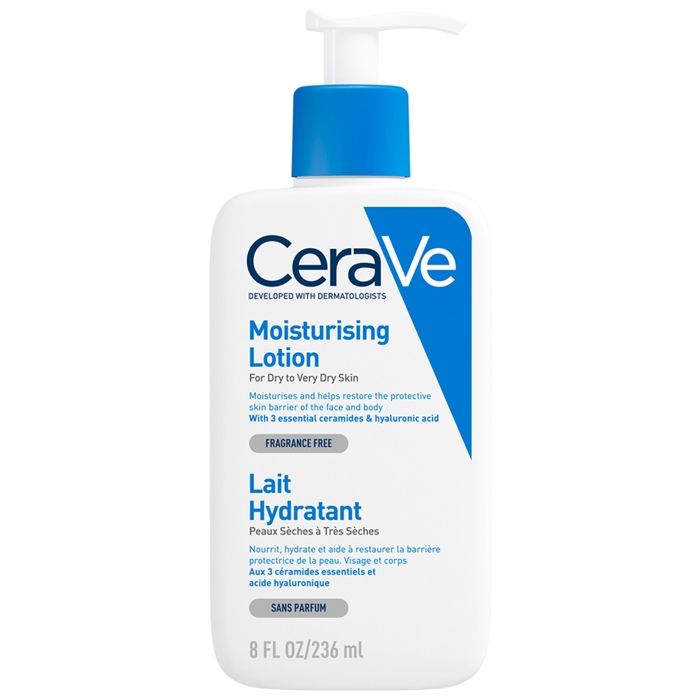 Lait Hydratant - Cerave - 236ml - Sans parfum - Texture légère - Peaux sensibles