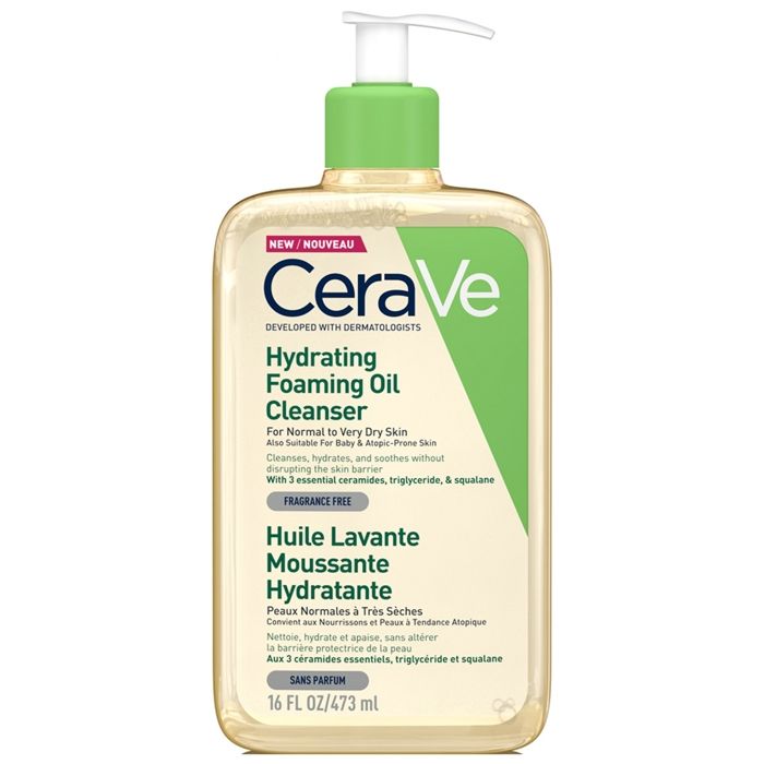 Cerave Huile Lavante Moussante Hydratante 473 ml Pour Les Peaux Normales à Trèsèches Les Peaux à Tendance Atopique
