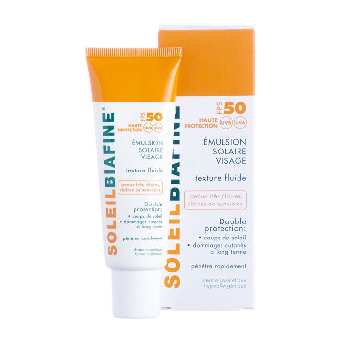 Émulsion Solaire Visage - SoleilBiafine - SPF50 - Non comédogène - 50ml - Texture fluide
