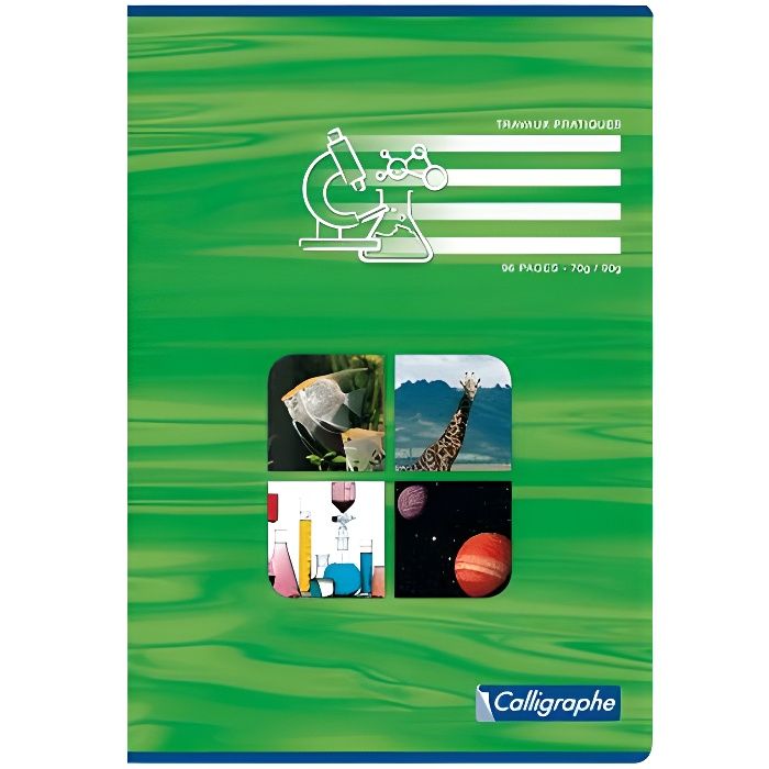 Cahier de travaux pratiques piqures 24x32 96p - CLAIREFONTAINE - Noir - Grands carreaux - Seyès