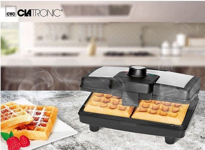 Gaufrier - Clatronic - WA 3606 - 800W - Revêtement antiadhésif - 2 gaufres