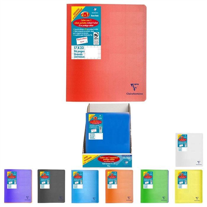 Kover book cahier piqure avec rabats 170x220 96 pa