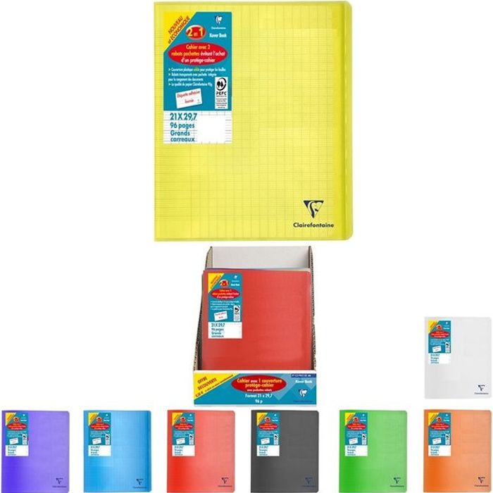 Kover book cahier piqure avec rabats 210x297 96 pa