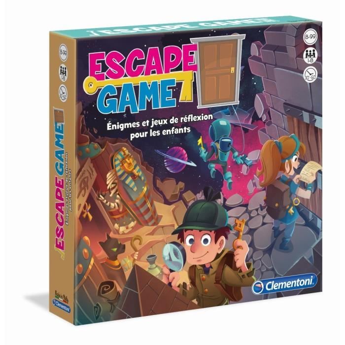 Clementoni - Escape Game - 3 pièces : Pharaon, Espace, Château - 1 à 8 joueurs
