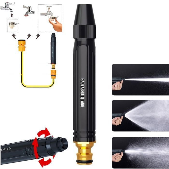 Buse de pulvérisation - COLAXI - Alliage d'aluminium - Nettoyage puissant - Connexion rapide - Noir