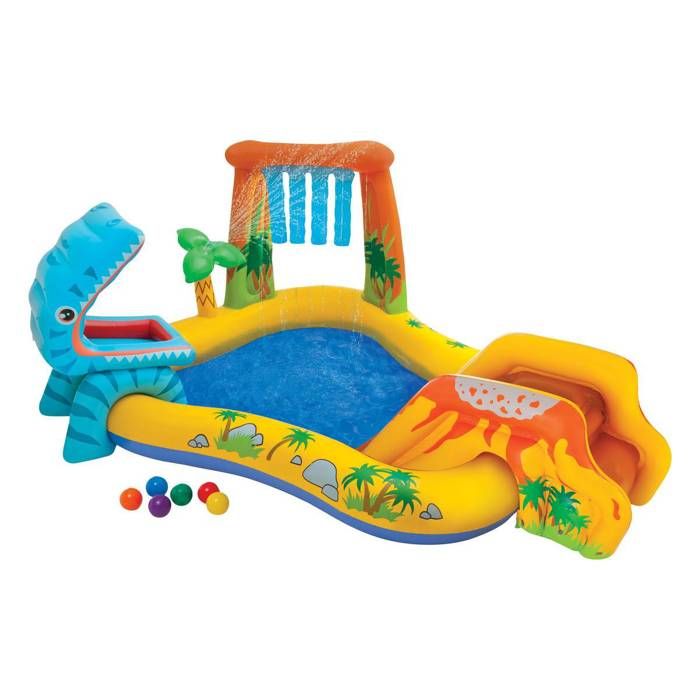 Aire de jeux gonflable - INTEX - Jurrasic - 272 Litres - 2 ans et + - 249 x 191 x 109 cm - Inclus : 6 balles colorées