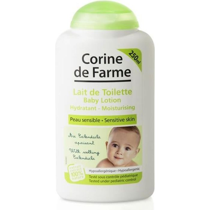 CORINE DE FARME | Lait de toilette | Soin bébé hydratant | Made in France | Format 250ml
