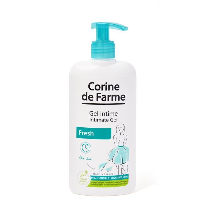 Corine de Farme | Gel Intime Fraicheur |Parfum Délicat | Toilette Intime Peaux Sensibles | Nettoie en Douceur |Enrichi en Aloe Vera