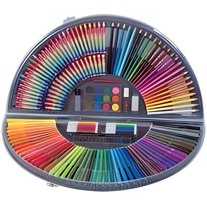 Coffret de dessin - creamania art - Demi lune - 154 pièces - Pratique - Pour enfants