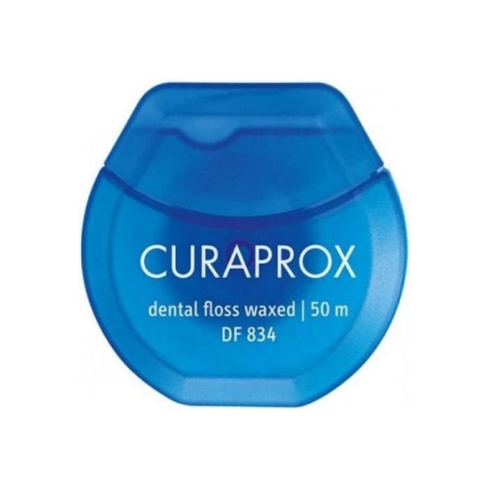 Fil dentaire ciré - CURAPROX - DF834 - Arôme menthe - 50 m - Nettoyage efficace