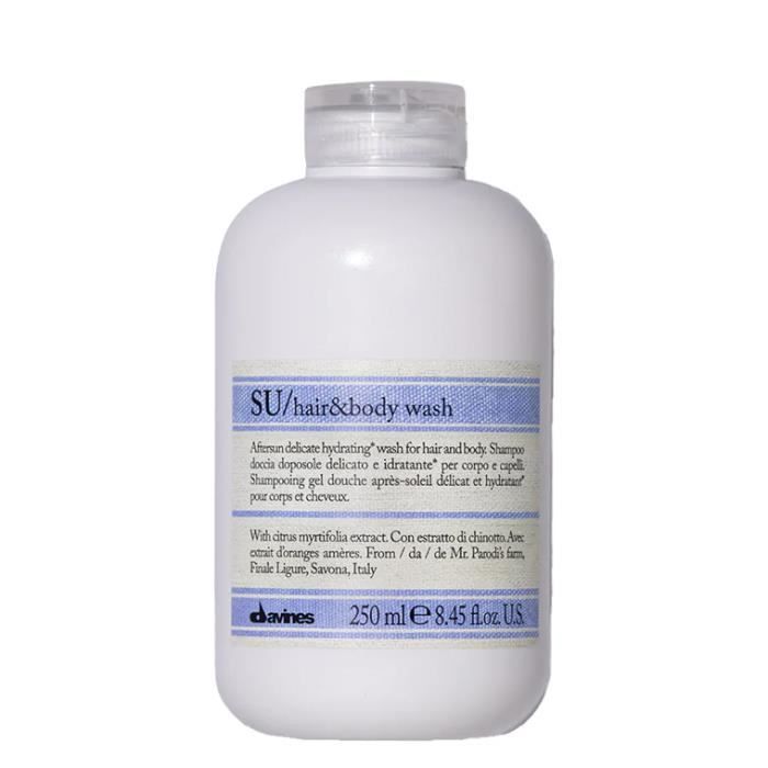 Shampooing Gel Douche - DAVINES - SU - 250mL - Après Soleil - Hydratant - Doux