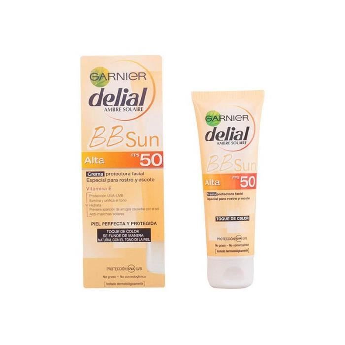 Crème solaire - DELIAL - DELIAL FACIAL BB cream SPF50 - 50 ml - Non comédogène - Protection UV