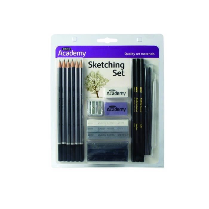 Ensemble de croquis - Derwent - Académie - Crayons, fusains, pastels - Accessoires inclus - Mixte