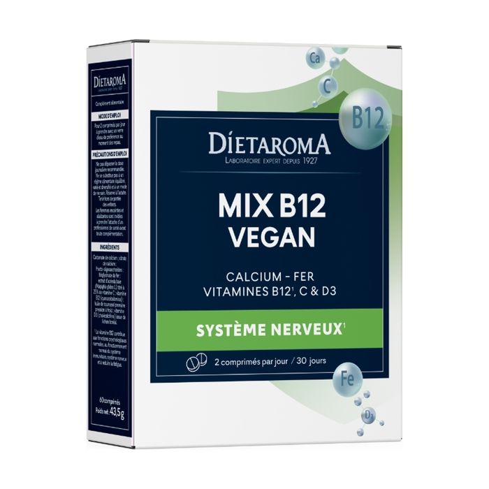 complément alimentaire de 60 COMPRIMÉS - MIX B12 VEGAN - DIETAROMA