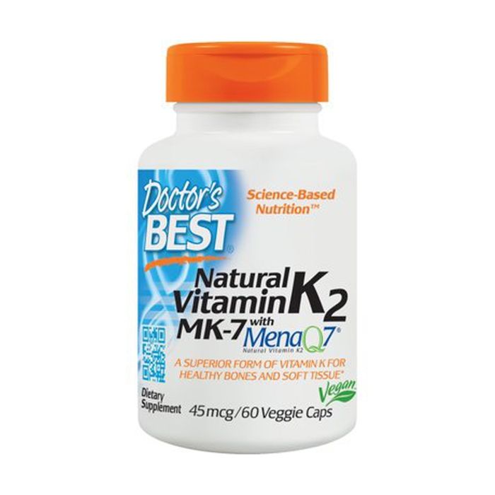 Doctor's Best, Natural Vitamin K2 MK-7 with MenaQ7, 45 mcg, 60 Veggie Caps