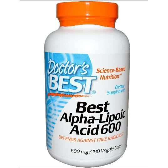 Doctor's Best, Best acide Alpha-lipoïque,600 mg,180 Veggie Caps.