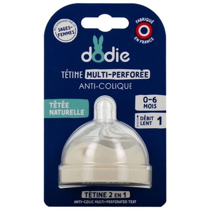 Tétine Anti-Colique Multi-Perforée en Silicone pour Bébé 0-6 mois - DODIE