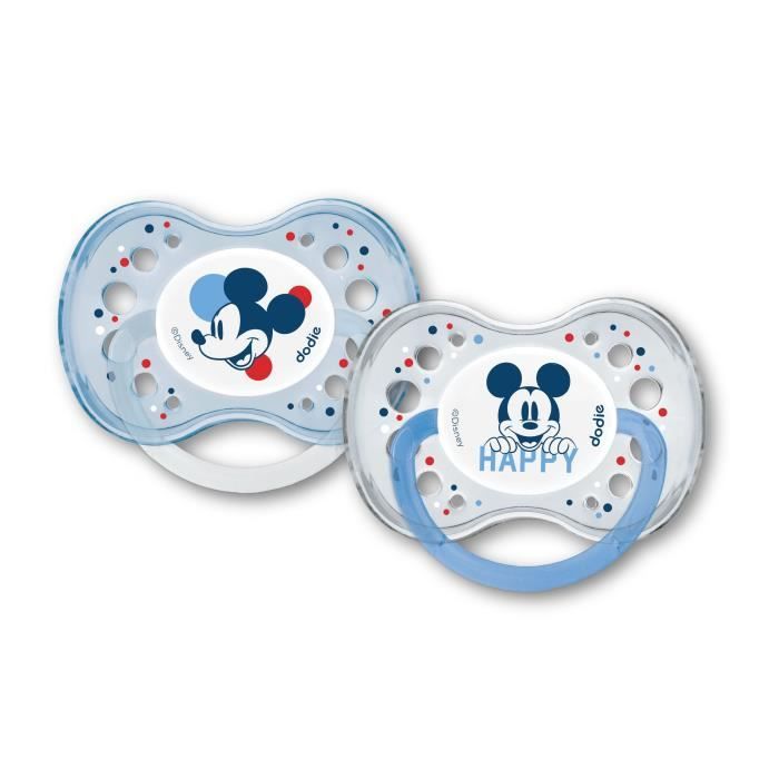 Dodie Sucette Anatomique +18m Mickey Bleu Clair Lot de 2