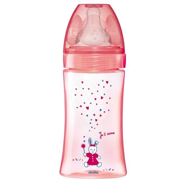 Dodie Biberon Initiation+ Anti-Coliques 3 Vitesses +0m Rose Licorne 270ml