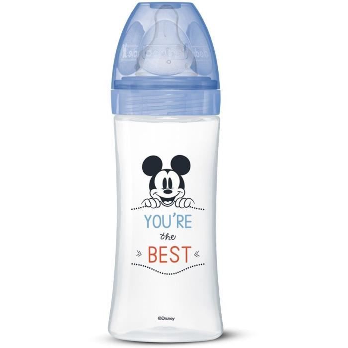 Dodie Biberon Initiation+ Anti-Coliques 3 Vitesses +6m Mickey Bleu 330ml