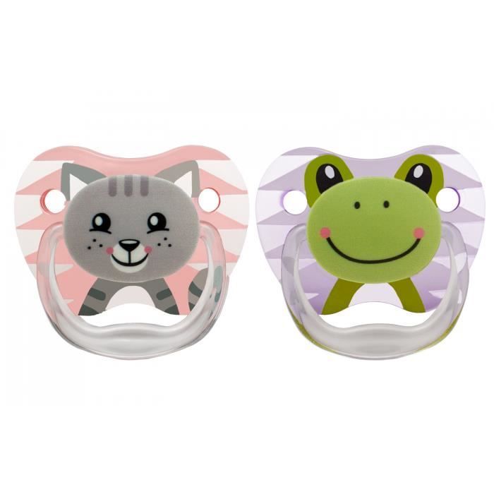 Sucette - DR. BROWN'S - Phase 1 - Silicone - Lent - Animal Visages - Violet